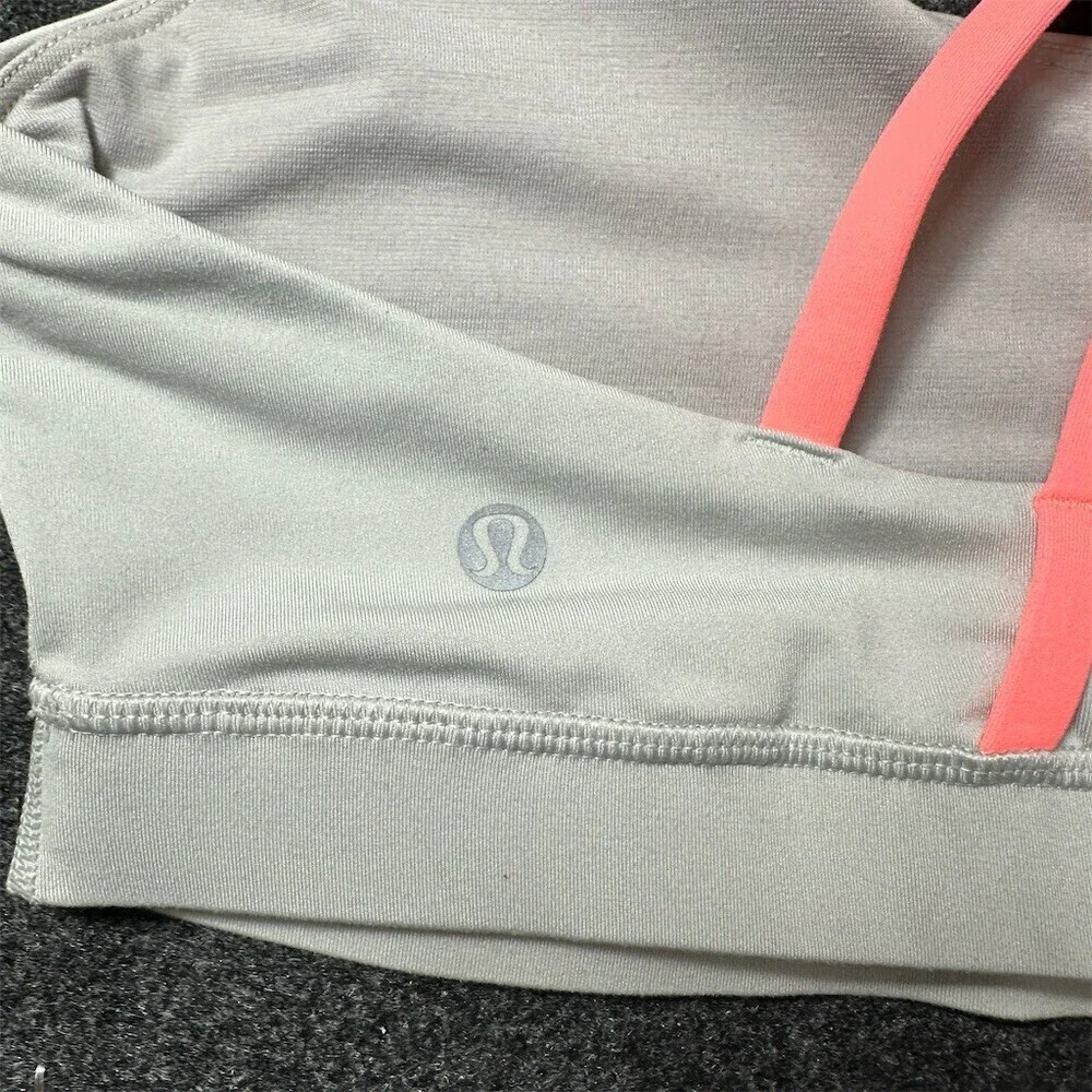 lululemon Energy Bra Womens Size 10 Chrome / Sunset  Strappy Back Medium